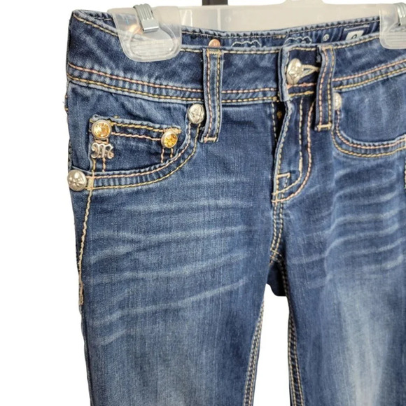 MISS ME💫Girl's Blue Skinny Jeans with Detail Stitching - Picture 11 of 12